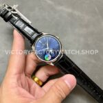 APS Factory Jaeger-LeCoultre Moon Phase Master Q1368480 39mm Steel Leather Strap Blue Dial