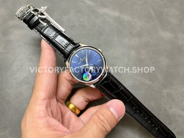 APS Factory Jaeger-LeCoultre Moon Phase Master Q1368480 39mm Steel Leather Strap Blue Dial