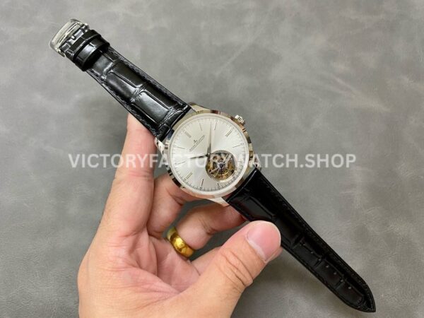 AX Factory Jaeger-LeCoultre Master Ultra Thin Tourbillion JLQ1323420 42mm Steel Leather Stra (4) AX Factory Jaeger-LeCoultre Master Ultra Thin Tourbillion JLQ1323420 42mm Steel Leather Strap Silver Dial