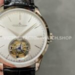 AX Factory Jaeger-LeCoultre Master Ultra Thin Tourbillion JLQ1323420 42mm Steel Leather Stra (8) AX Factory Jaeger-LeCoultre Master Ultra Thin Tourbillion JLQ1323420 42mm Steel Leather Strap Silver Dial