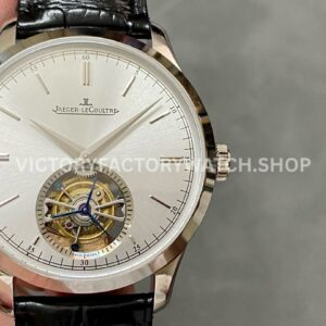 AX Factory Jaeger-LeCoultre Master Ultra Thin Tourbillion JLQ1323420 42mm Steel Leather Stra (8) AX Factory Jaeger-LeCoultre Master Ultra Thin Tourbillion JLQ1323420 42mm Steel Leather Strap Silver Dial