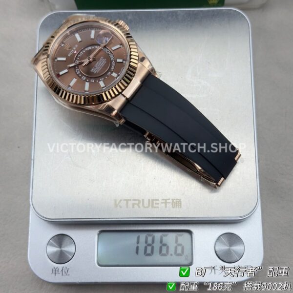 B Factory Rolex Sky-Dweller 336235-0002 42mm Rose Gold Oysterflex Brown Dial (2) B Factory Rolex Sky-Dweller 336235-0002 42mm Rose Gold Oysterflex Brown Dial