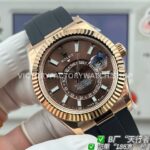 B Factory Rolex Sky-Dweller 336235-0002 42mm Rose Gold Oysterflex Brown Dial (8) B Factory Rolex Sky-Dweller 336235-0002 42mm Rose Gold Oysterflex Brown Dial