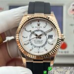 B Factory Rolex Sky-Dweller 336235-0003 42mm Rose Gold Oysterflex White Dial (4) B Factory Rolex Sky-Dweller 336235-0003 42mm Rose Gold Oysterflex White Dial