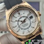 B Factory Rolex Sky-Dweller 336235-0003 42mm Rose Gold Oysterflex White Dial (5) B Factory Rolex Sky-Dweller 336235-0003 42mm Rose Gold Oysterflex White Dial