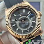 B Factory Rolex Sky-Dweller 336235-0008 42mm Rose Gold Oysterflex Grey Dial (4) B Factory Rolex Sky-Dweller 336235-0008 42mm Rose Gold Oysterflex Grey Dial