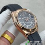 B Factory Rolex Sky-Dweller 336235-0008 42mm Rose Gold Oysterflex Grey Dial (6) B Factory Rolex Sky-Dweller 336235-0008 42mm Rose Gold Oysterflex Grey Dial