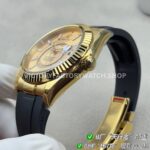 B Factory Rolex Sky-Dweller 336238-0001 42mm Yellow Gold Oysterflex Champagne Dial