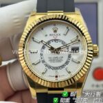B Factory Rolex Sky-Dweller 336238-0006 42mm Yellow Gold Oysterflex White Dial (2) B Factory Rolex Sky-Dweller 336238-0006 42mm Yellow Gold Oysterflex White Dial