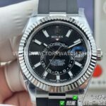 B Factory Rolex Sky-Dweller 336239-0002 42mm White Gold Oysterflex Black Dial (11) B Factory Rolex Sky-Dweller 336239-0002 42mm White Gold Oysterflex Black Dial