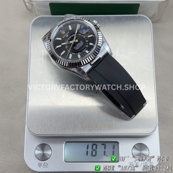 B Factory Rolex Sky-Dweller 336239-0002 42mm White Gold Oysterflex Black Dial (8) B Factory Rolex Sky-Dweller 336239-0002 42mm White Gold Oysterflex Black Dial