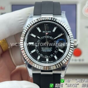 B Factory Rolex Sky-Dweller 336239-0002 42mm White Gold Oysterflex Black Dial