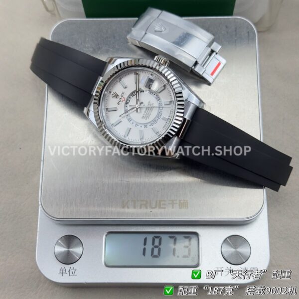 B Factory Rolex Sky-Dweller 336239-0003 42mm White Gold Oysterflex White Dial (1) B Factory Rolex Sky-Dweller 336239-0003 42mm White Gold Oysterflex White Dial
