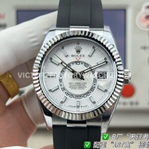 B Factory Rolex Sky-Dweller 336239-0003 42mm White Gold Oysterflex White Dial