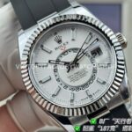 B Factory Rolex Sky-Dweller 336239-0003 42mm White Gold Oysterflex White Dial (4) B Factory Rolex Sky-Dweller 336239-0003 42mm White Gold Oysterflex White Dial
