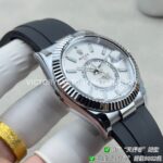 B Factory Rolex Sky-Dweller 336239-0003 42mm White Gold Oysterflex White Dial (5) B Factory Rolex Sky-Dweller 336239-0003 42mm White Gold Oysterflex White Dial