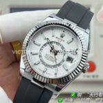 B Factory Rolex Sky-Dweller 336239-0003 42mm White Gold Oysterflex White Dial (6) B Factory Rolex Sky-Dweller 336239-0003 42mm White Gold Oysterflex White Dial