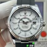 B Factory Rolex Sky-Dweller 336239-0003 42mm White Gold Oysterflex White Dial (8) B Factory Rolex Sky-Dweller 336239-0003 42mm White Gold Oysterflex White Dial