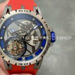 BBR Roger Dubuis Excalibur RDDBEX0479 red rubber strap blue dial