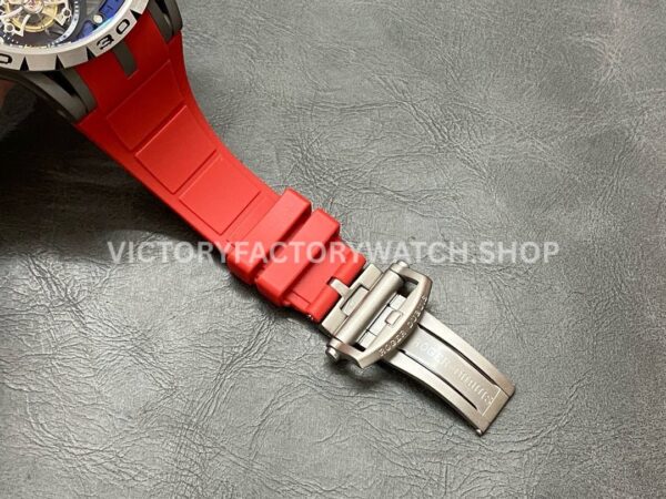 BBR Factory Roger Dubuis Excalibur Tourbillon RDDBEX0479 45mm Titanium Red Rubber Strap Blue Dial