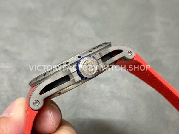 BBR Factory Roger Dubuis Excalibur Tourbillon RDDBEX0479 45mm Titanium Red Rubber Strap Blue Dial