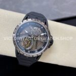 BBR Factory Roger Dubuis Excalibur Tourbillon RDDBEX0815 45mm Titanium Rubber Strap Skeletonized Black Dial