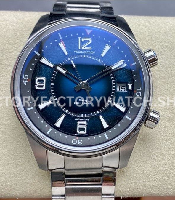 BLS Factory Jaeger-LeCoultre Polaris Date Q9068180 42mm Full Steel Strap Arabic Numerals Blue Dial