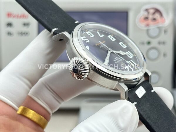 BR Factory Zenith Pilot Type 20 Extra Special 03.2434.67920.I010 45mm Steel Leather Strap Grey Dial