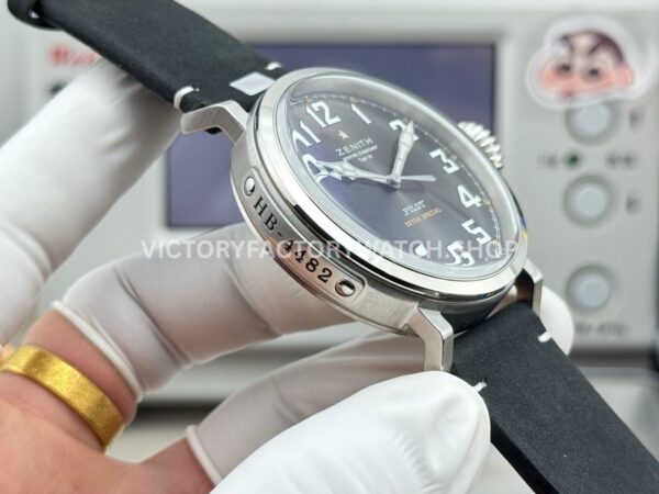 BR Factory Zenith Pilot Type 20 Extra Special 03.2434.67920.I010 45mm Steel Leather Strap Grey Dial