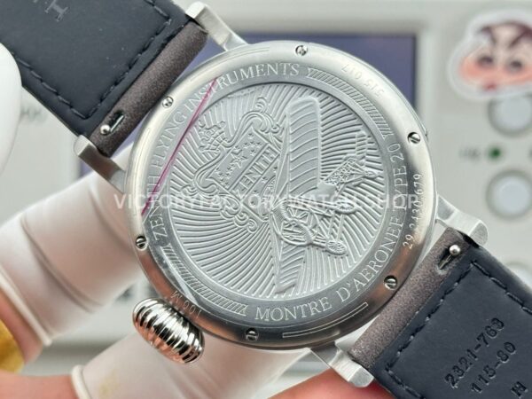 BR Factory Zenith Pilot Type 20 Extra Special 05.2430.67917.C902 45mm Steel Leather Strap Silver Dial