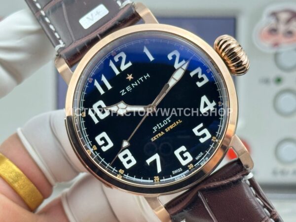 BR Factory Zenith Pilot Type 20 Extra Special 29.2430.67921.C753 45mm Bronze Leather Strap Black Dial (4) BR Factory Zenith Pilot Type 20 Extra Special 29.2430.67921.C753 45mm Bronze Leather Strap Black Dial