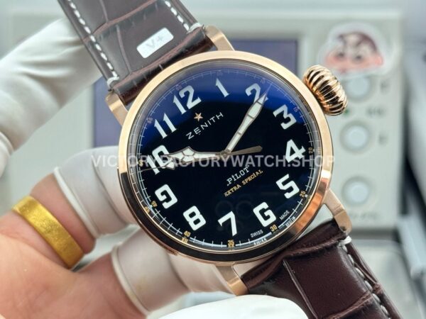 BR Factory Zenith Pilot Type 20 Extra Special 29.2430.67921.C753 45mm Bronze Leather Strap Black Dial (5) BR Factory Zenith Pilot Type 20 Extra Special 29.2430.67921.C753 45mm Bronze Leather Strap Black Dial