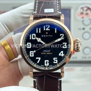 BR Factory Zenith Pilot Type 20 Extra Special 29.2430.67921.C753 45mm Bronze Leather Strap Black Dial