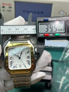 BV Factory Cartier Santos W2SA0009 measured width 39.5mm
