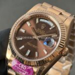 CBD Factory Counterweight Rolex Day-Date 228235-0003 40mm Full Rose Gold Chocolate Baguette Dial (4) CBD Factory Counterweight Rolex Day-Date 228235-0003 40mm Full Rose Gold Chocolate Baguette Dial