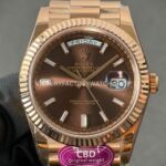 CBD Factory Counterweight Rolex Day-Date 228235-0003 40mm Full Rose Gold Chocolate Baguette Dial (7) CBD Factory Counterweight Rolex Day-Date 228235-0003 40mm Full Rose Gold Chocolate Baguette Dial