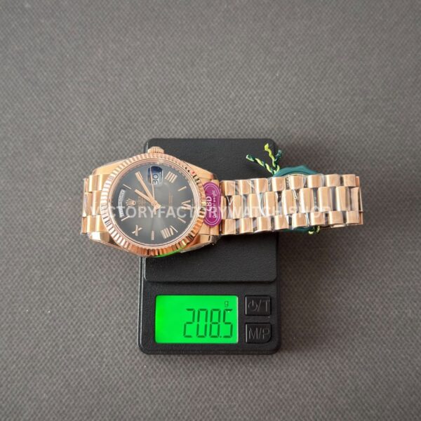 CBD Factory Counterweight Rolex Day-Date 228235-0055 40mm Full Rose Gold Roman Numerals Grey Dial (9) CBD Factory Counterweight Rolex Day-Date 228235-0055 40mm Full Rose Gold Roman Numerals Grey Dial
