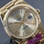 CBD Factory Counterweight Rolex Day-Date 228238-0002 40mm Full Yellow Gold Roman Numerals Silver Dial
