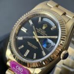 CBD Factory Counterweight Rolex Day-Date 228238-0004 40mm Full Yellow Gold Black Baguette Dial (8) CBD Factory Counterweight Rolex Day-Date 228238-0004 40mm Full Yellow Gold Black Baguette Dial