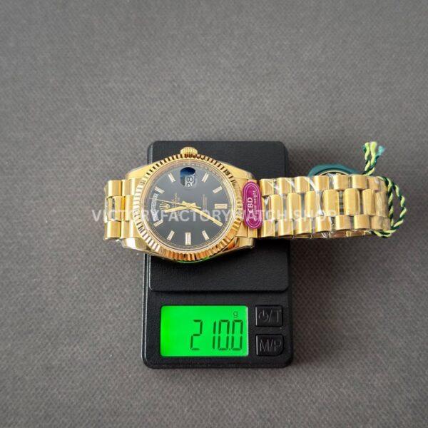 CBD Factory Counterweight Rolex Day-Date 228238-0004 40mm Full Yellow Gold Black Baguette Dial (9) CBD Factory Counterweight Rolex Day-Date 228238-0004 40mm Full Yellow Gold Black Baguette Dial