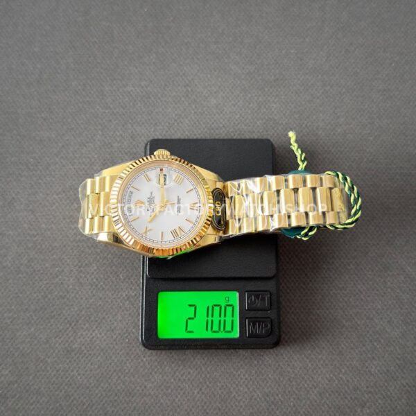 CBD Factory Counterweight Rolex Day-Date 228238-0042 40mm Full Yellow Gold Roman Numerals White Dial