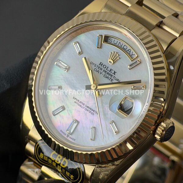 CBD Factory Counterweight Rolex Day-Date 228238-0071 40mm Full Yellow Gold Mother of Pearl Dial