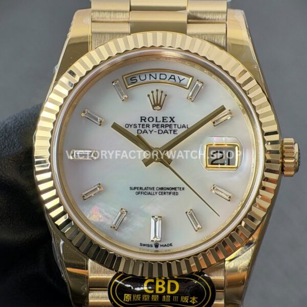 CBD Factory Counterweight Rolex Day-Date 228238-0071 40mm Full Yellow Gold Mother of Pearl Dial
