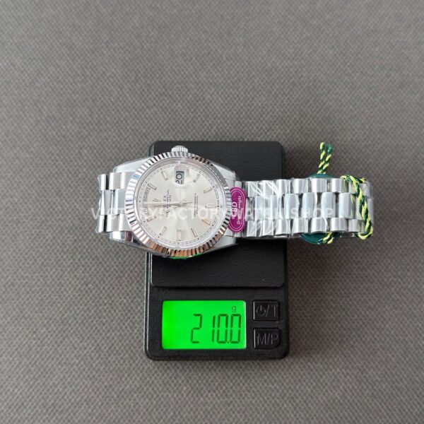 CBD Factory Counterweight Rolex Day-Date 228239-0003 40mm Full White Gold Silver Baguette Dial (2) CBD Factory Counterweight Rolex Day-Date 228239-0003 40mm Full White Gold Silver Baguette Dial