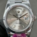CBD Factory Counterweight Rolex Day-Date 228239-0003 40mm Full White Gold Silver Baguette Dial (5) CBD Factory Counterweight Rolex Day-Date 228239-0003 40mm Full White Gold Silver Baguette Dial