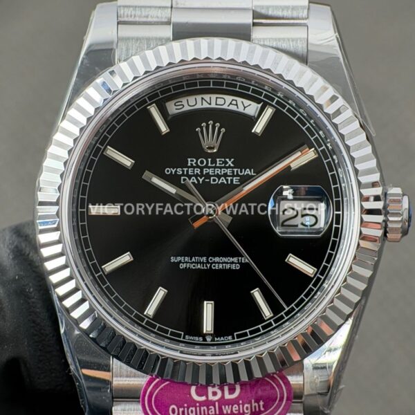 CBD Factory Counterweight Rolex Day-Date 228239-0004 40mm Full White Gold Black Dial (6) CBD Factory Counterweight Rolex Day-Date 228239-0004 40mm Full White Gold Black Dial