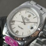 CBD Factory Counterweight Rolex Day-Date 228239-0046 40mm Full White Gold Roman Numerals White Dial