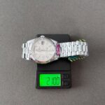 CBD Factory Counterweight Rolex Day-Date 228239-0055 40mm Full White Gold Meteorite Baguette Dial