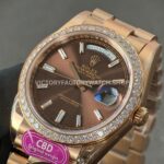CBD Factory Counterweight Rolex Day-Date 228345RBR-0006 40mm Full Rose Gold Diamond Bezel Brown Baguette Dial (8) CBD Factory Counterweight Rolex Day-Date 228345RBR-0006 40mm Full Rose Gold Diamond Bezel Brown Baguette Dial