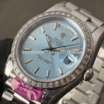 CBD Factory Counterweight Rolex Day-Date 228396TBR-0002 40mm Full Platinum Diamond Bezel Ice Blue Dial (4) CBD Factory Counterweight Rolex Day-Date 228396TBR-0002 40mm Full Platinum Diamond Bezel Ice Blue Dial